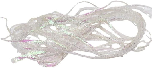 2pcs Ice Pearl Braidback 3/5mm Flat Diamond Braid Lace Sparkle Shrimp Backs Pearlescent Braided Fly Tying Material
