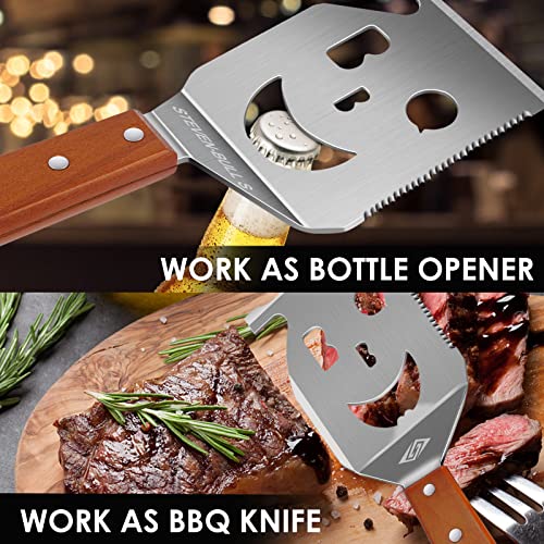 7-in-1 Outdoor Grill Spatula for BBQ, Meat Tenderizer & Accessories