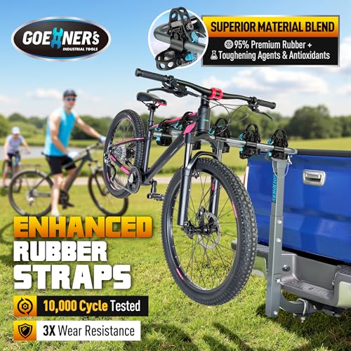 GOEHNER's Heavy-Duty 4-Bike Hitch Rack 240 lbs Capacity, Dual Locking Car Bike Carrier