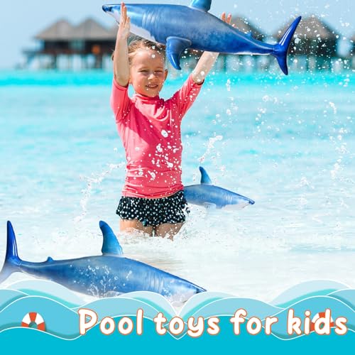 3PCS Inflatable Shark Starfish Pool Toy Balloons for Pool & Party - Blue