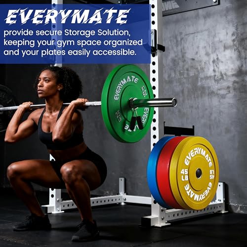 Heavy Duty 3x3 Inch Power Rack & Squat Rack Plate Holder 2 Pack - Fits 2" Plates