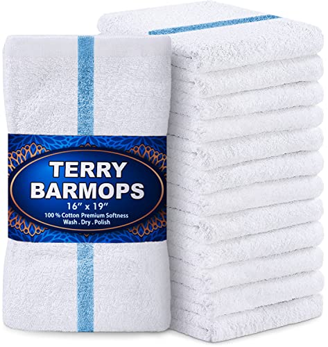 Cotton Kitchen Towels 16 x 19 Inches 12 Pack Absorbent Cleaning Rags for Restaurant & Home