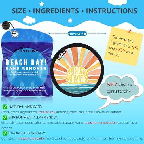Sand Remover for Beach Cleaner Eraser for Family Wipe Off Mitt Duster Brush Vacation Trip Hawaii Honeymoon Essential Gift Costa Rica Must Haves Resort Rio de Janeiro Punta Cana Beach Towel Sunshine