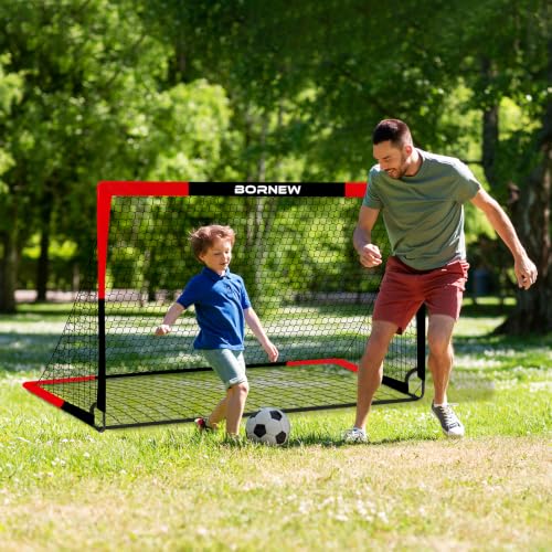 Kids Soccer Goals Set 6' x 4' with Black and Red Variation