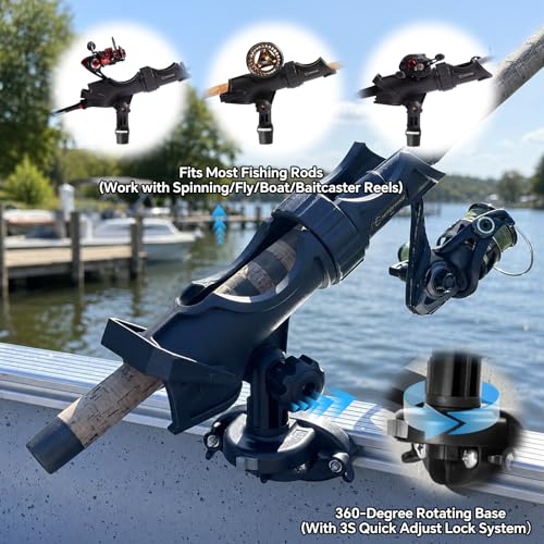 Hitorhike Side Track Fishing Rod Holder Mount 2-Pack for Boats & Kayaks