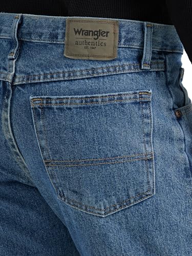 Wrangler Authentics Men's Classic 5-Pocket Cotton Jeans - 33W x 30L, Vintage Blue Grey