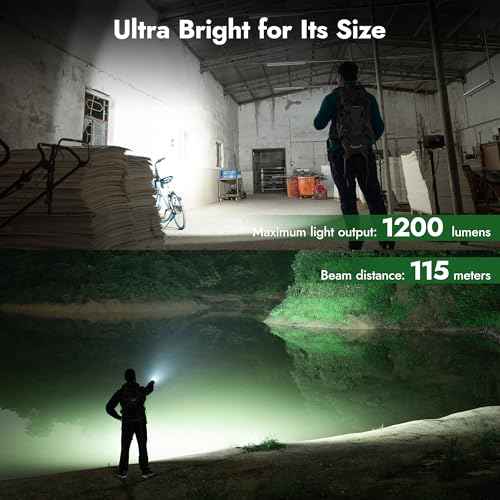 Rechargeable EDC Flashlight 1200 Lumens,AA Pocket Flashlight High Lumen with Clip, 4 Modes Super Bright Small Flashlight£¬IP6X Waterproof Handheld Flash Light for Home, Inspection,Emergency (Turquoise)