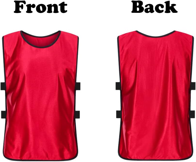 12 Pack Scrimmage Training Vest, Sports Pinnies, Practice Jerseys, Practice Vest for Adult Youth Kids.