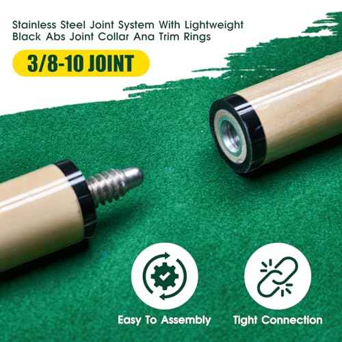 Pool Cue Sticks ? 42"/48"/58" Billiard Cues with 13mm Leather Tip ? 17oz/18oz Standard or 20oz Heavy ? Set of 2 or 4 ? Durable 2-Piece Pool Sticks for Beginners, Adults, Home & Bar