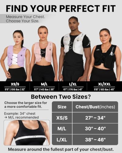 Hydration Running Vest for Women & Men with 2L Water Bladder - Black / Medium-Large