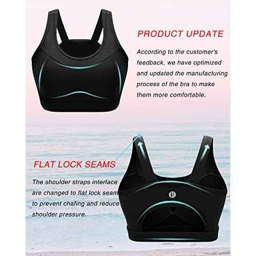 RUNNING GIRL High Impact Sports Bras for Women,Racerback Running Bra Workout Crop Tank Tops Longline Sports Bra Push up