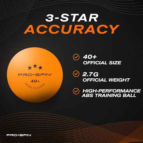 PRO SPIN Ping Pong Balls - 3-Star Premium Orange Table Tennis Balls | High-Performance 40+ ABS Professional Quality | Ultimate Durability for Indoor & Outdoor Ping Pong Tables