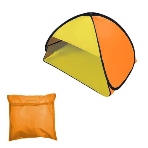 FACIOWN Dog and Cat Outdoor Waterproof Tent House, Portable Mini Beach Tent Instant, Pop Up Canopy for Pets, Laptops & Outdoor Shade (Orange-Yellow)