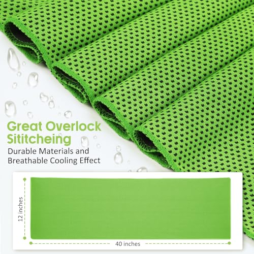 Cooling Towels 40 Pack with 8 Colors - 40x12 Inch Cold Towels for Sports & Hot Weather