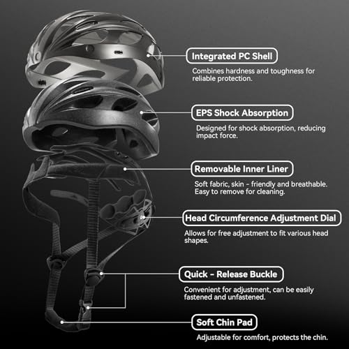 White Adjustable Bike Helmet for Adults with Magnetic Goggles & Sun Visor - 58-65cm