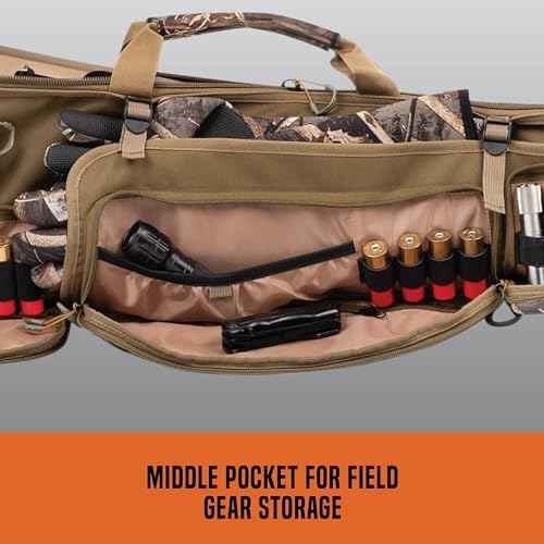 Allen Company Gear Fit Pursuit Waterfowl Shotgun Case - 52" Lockable Soft Gun Case with Adjustable Panel - Neoprene Pockets with Oversized Storage for Hunting Gearl - Realtree Max-7 Camo