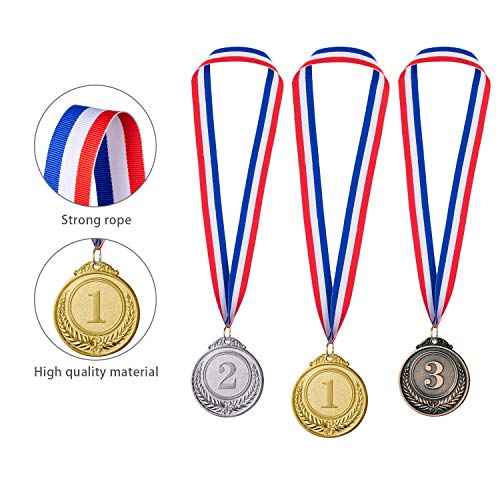 Favide 12 Pieces Gold Silver Bronze Award Medals-Winner Medals Gold Silver Bronze Prizes for Competitions, Party,Olympic Style, 2 Inches