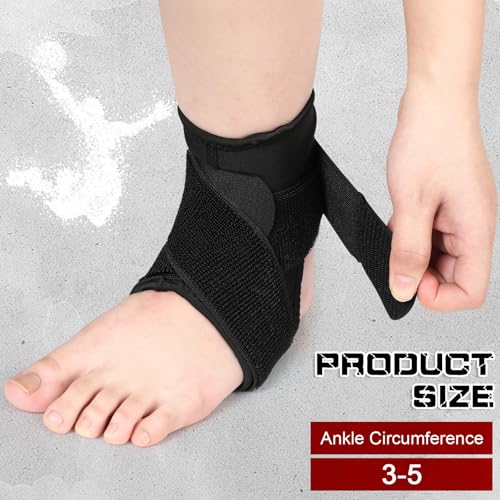 Kids Ankle Support Brace Black S - Youth Ankle Brace for Sports & Injury Relief