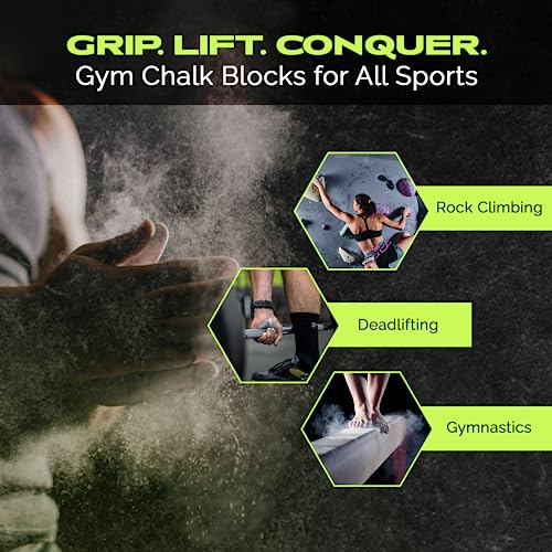 Rage Fitness Premium Gym Chalk, Pure Magnesium Carbonate Chalk for Excellent Grip, Weightlifting, Gymnastics, Rock Climbing - Block Chalk 1 LB