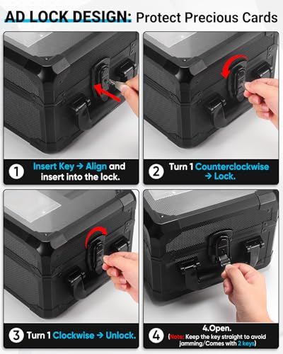 Card Storage Box with Display Window for Up to 60 Slabs - Portable Collectible Case