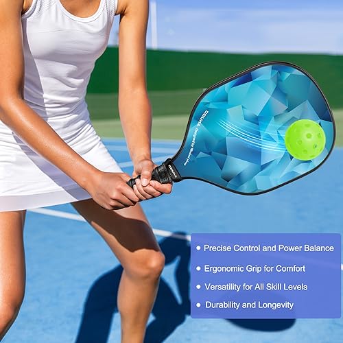 Red Pickleball Paddles Set of 4 with Balls Towels & Bag - Lightweight, Tournament-Ready