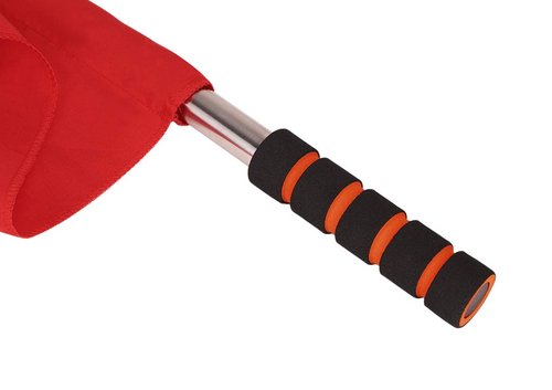 Ylucky Referee Flag Stainless Steel Command Hand Flag Red Signal Flag Sponge Handle Special Patrol Performance Linesman Official Flag for Soccer Volleyball Football Track