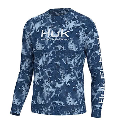 HUK Men's Pursuit Hogzilla | Long Sleeve Performance Fishing Shirt with +30 UPF Sun Protection, Seashell Pink, Small