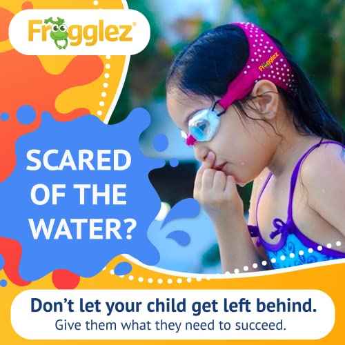 Frogglez Anti-Fog Swimming Goggles for Kids under 10 (Ages 3-10) Recommended by Swim Instructors; Premium Pain-Free Strap