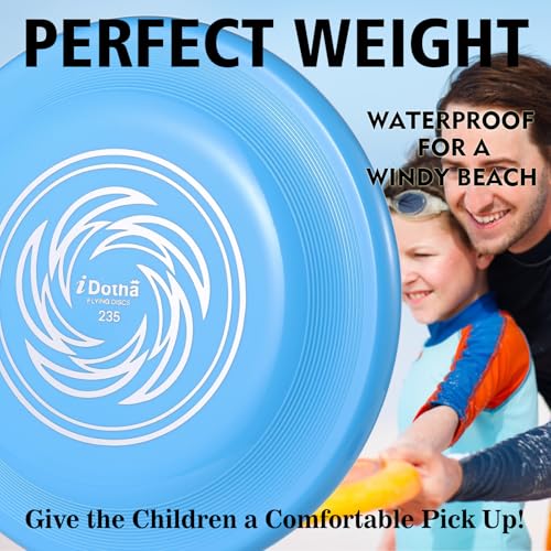 Outdoor Sports Flying Disc - 9.3 Inch, 2 Pack, Blue & Green for Beach, Park, Backyard