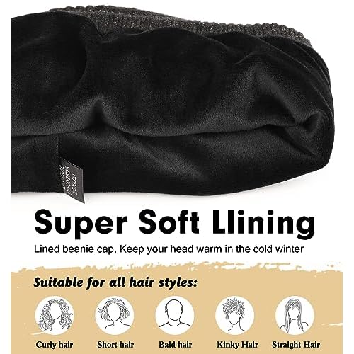 Wmcaps Winter Beanie for Men Women, Fleece Lined Beanie Soft Warm Knit Hat Ski Stocking Cuffed Cap