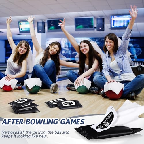 Bowling Ball Cleaner Wipes Kit Bulk Pack with 10 Resealable Packs - 50 Wipes