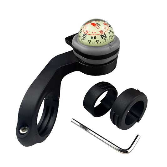 KanPas CAB-30L Luminous Detachable Compass Ball for Bicycle Motorcycle and Hiking (Grey + Long Rack)