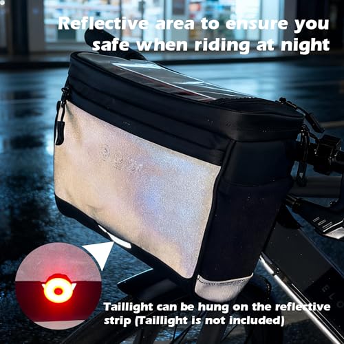 Insulated Handlebar Bag with Rain Cover and Touch Screen for Cycling