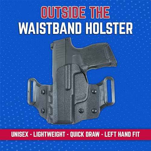 DeSantis Veiled Partner Gun Holster, Outside The Waistband Holster with Precision-Molded Kydex, Fits Springfield Hellcat PRO, Left Hand Draw, Unisex