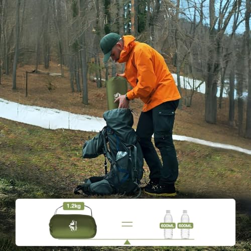 Green Night Cat 3-Season Camping Sleeping Bag for Adults - Lightweight & Portable, Switch to Quilt or Blanket