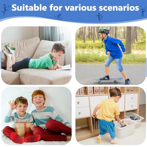 Kids Socks 12 Pairs Toddler Ankle Athletic Socks with Tab - Multicolored 7-10 Years