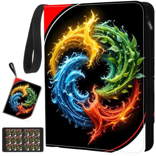 4 Elements Black 9-Pocket Card Binder for Trading Cards - Holds 900 Cards