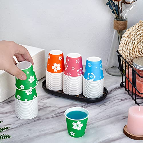 800 Pack Small 3 oz Paper Cups - Colorful Disposable Bathroom & Drink Cups