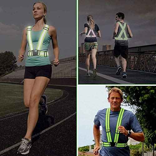 Reflective Vest Running Gear 2Pack, High Visibility Adjustable Safety Ves for Night Cycling,Hiking, Jogging,Dog Walking