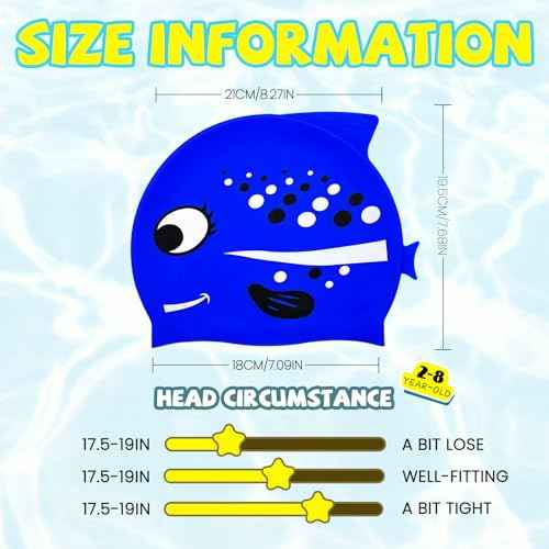 Swim Cap Kids Silicone Swimming Cap for Toddler Swim Hat Water Hats for Girl Boy 3-5 Years