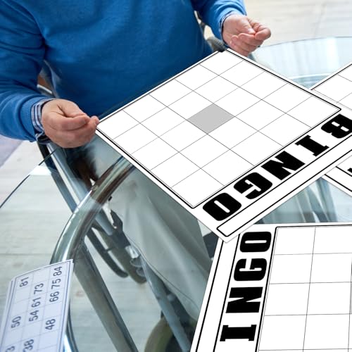 White Jumbo Bingo Cards 36 Pack 8x10 Inch Blank Game Cards for Parties