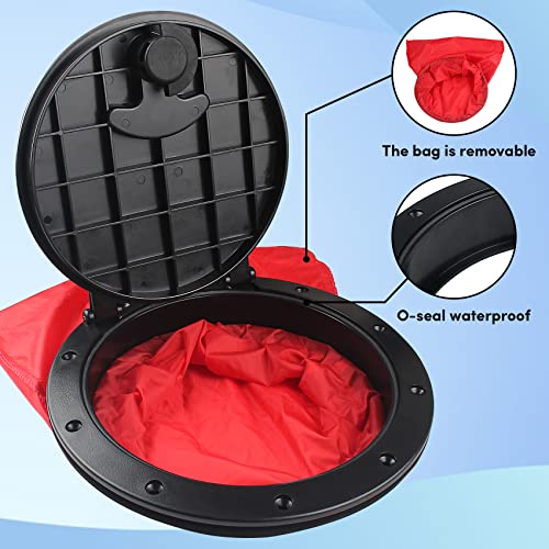 8-Inch Deck Hatch Plate Kit for Boat Kayak with Storage Bag and Fasteners - Black