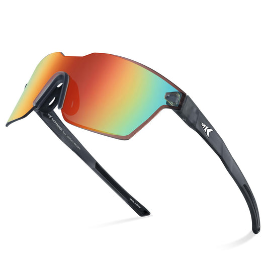 KastKing Tarkio Polarized Fishing Sunglasses, Large Single PC Lenses, Rimless Wrap Design, UV400 Protection Sports Sunglasses