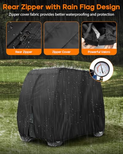 Neverland 6 Passenger Golf Cart Cover Waterproof Fit for Yamaha Club Car EZGO Black XXL