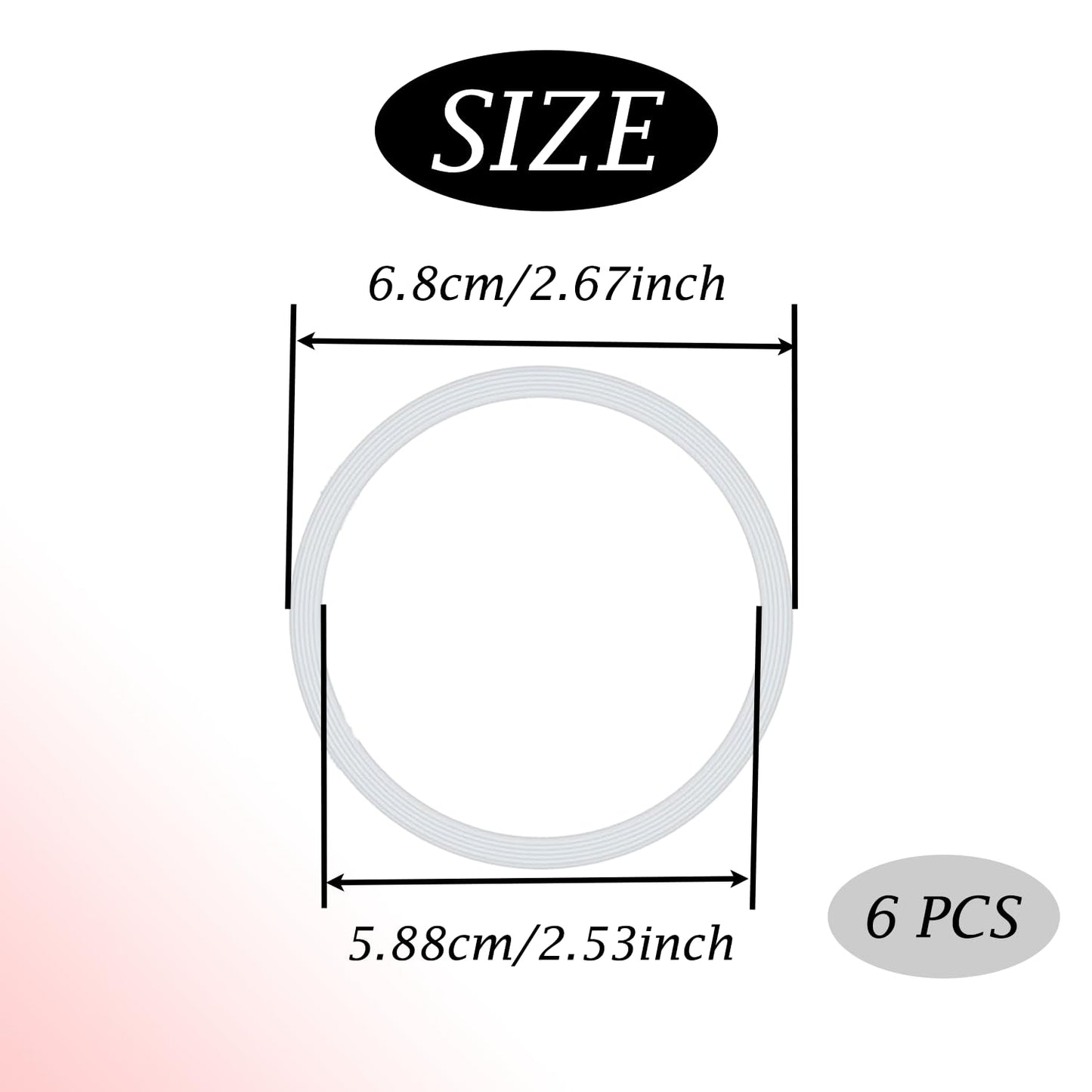 Peixiong 6 Pcs Replacement Gasket for Owala FreeSip 24oz 32oz, Silicone Sealing O Ring for Water Bottle Lid Compatible with Owala 19/24/32/40oz Leak Proof Silicone Seal Bottle Cap Stopper Part(Clear)