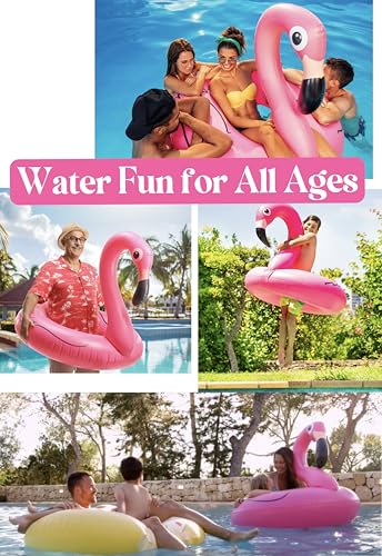 48-Inch Inflatable Flamingo Pool Float - Summer Beach Lounger for Kids & Adults - Pink