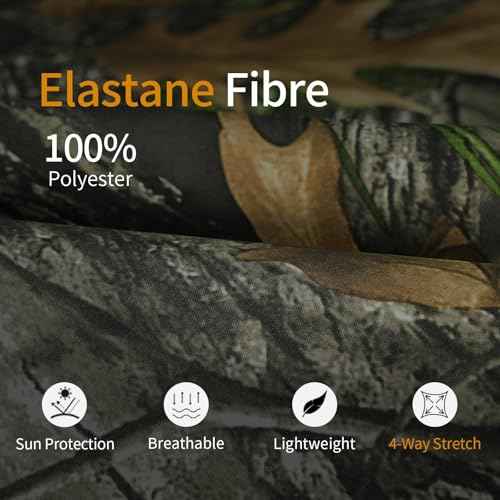 LOOGU Men's Camo Shirt Lightweight Turkey Hunting Shirt Camouflage Shirts for Men Long Sleeve Shirt