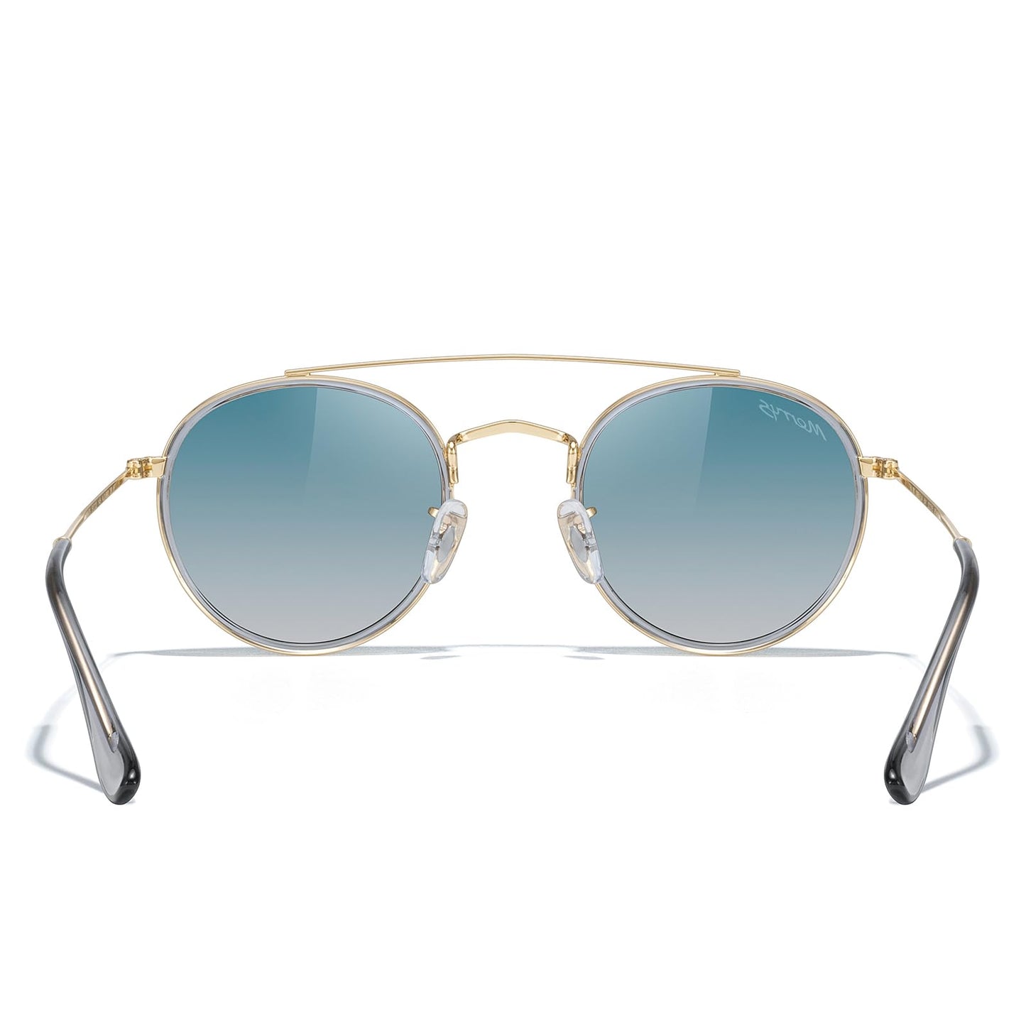 MERRY'S Retro Round Polarized Sunglasses - Unisex Double Bridge Sun Glasses