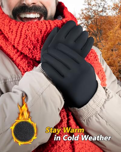 FEWTUR Waterproof Winter Gloves Black Medium Padded & Warm