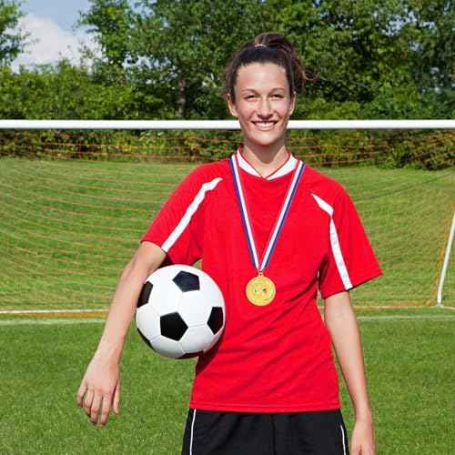 12 Packs Soccer Medals, 2 Inches Metal Gold Award Medals for Sports Soccer Games and Prizes Awards Party Favors
